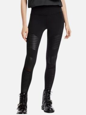ALO Yoga Moto Mesh Details Leggings in Black